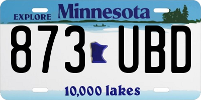 MN license plate 873UBD