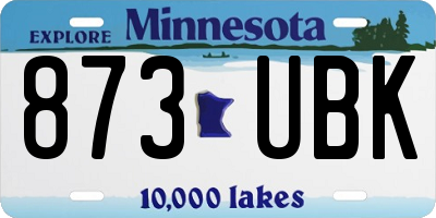 MN license plate 873UBK