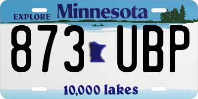 MN license plate 873UBP
