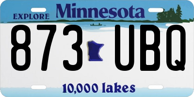 MN license plate 873UBQ