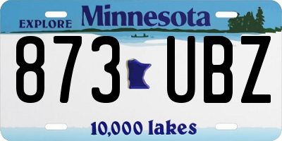 MN license plate 873UBZ