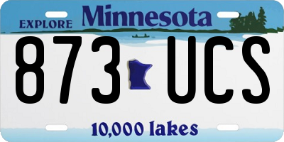 MN license plate 873UCS