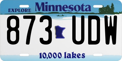 MN license plate 873UDW