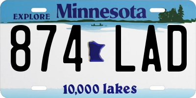 MN license plate 874LAD