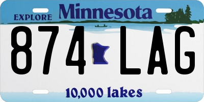 MN license plate 874LAG