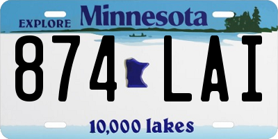 MN license plate 874LAI