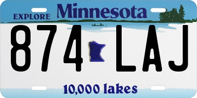 MN license plate 874LAJ