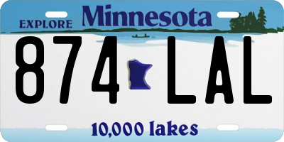 MN license plate 874LAL