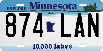 MN license plate 874LAN