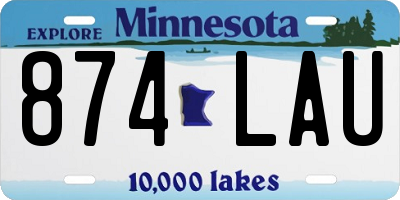 MN license plate 874LAU