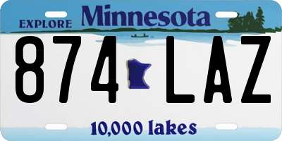 MN license plate 874LAZ