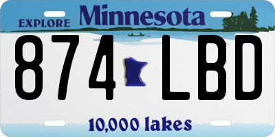 MN license plate 874LBD