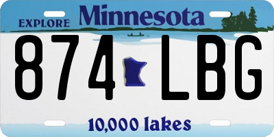 MN license plate 874LBG