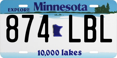 MN license plate 874LBL