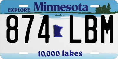 MN license plate 874LBM