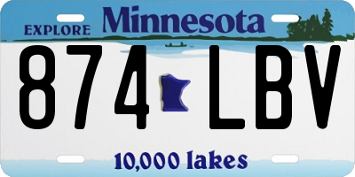 MN license plate 874LBV