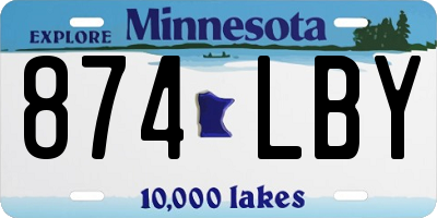 MN license plate 874LBY