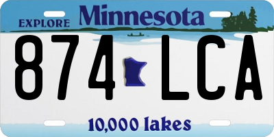 MN license plate 874LCA