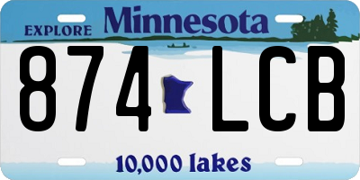 MN license plate 874LCB