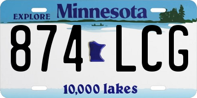 MN license plate 874LCG