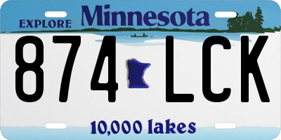 MN license plate 874LCK