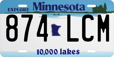 MN license plate 874LCM