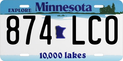 MN license plate 874LCO