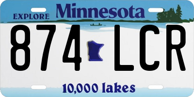 MN license plate 874LCR