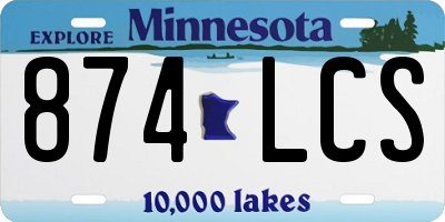 MN license plate 874LCS