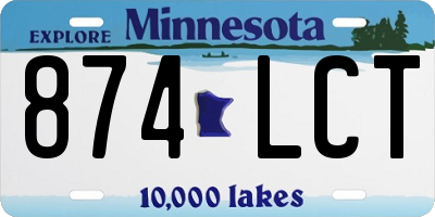 MN license plate 874LCT