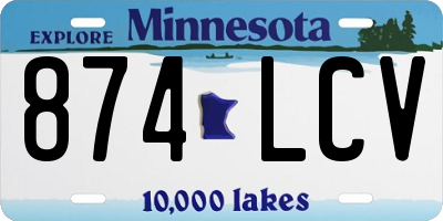 MN license plate 874LCV