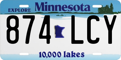 MN license plate 874LCY