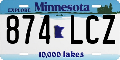 MN license plate 874LCZ