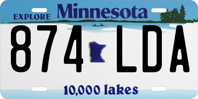 MN license plate 874LDA