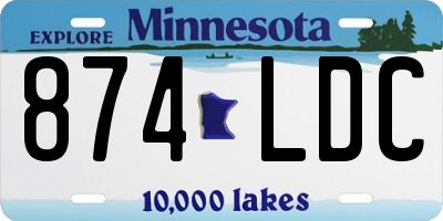 MN license plate 874LDC