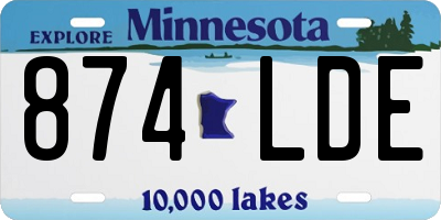 MN license plate 874LDE