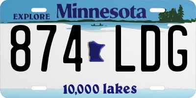 MN license plate 874LDG