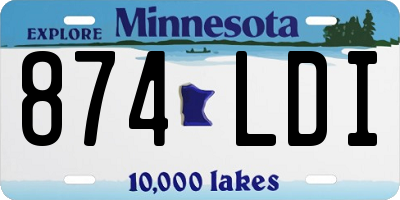 MN license plate 874LDI