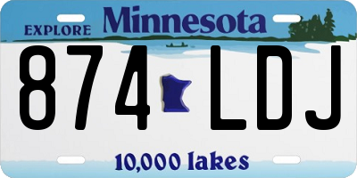 MN license plate 874LDJ