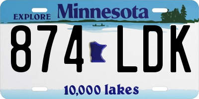 MN license plate 874LDK