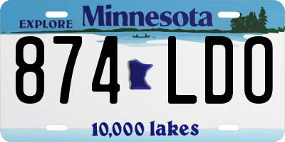 MN license plate 874LDO