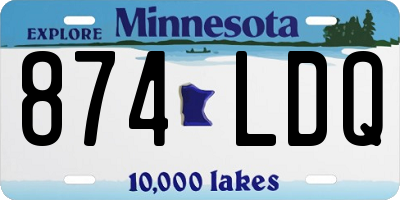 MN license plate 874LDQ