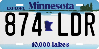 MN license plate 874LDR