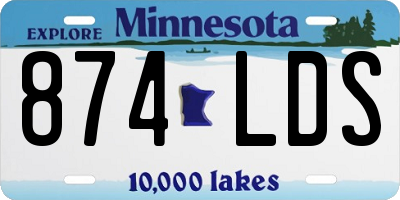 MN license plate 874LDS