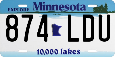 MN license plate 874LDU