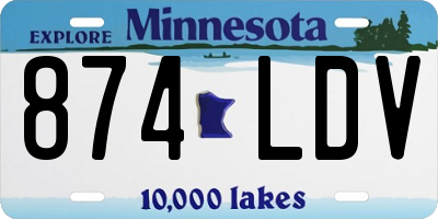 MN license plate 874LDV