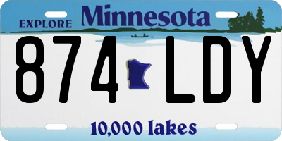 MN license plate 874LDY