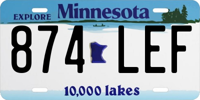 MN license plate 874LEF