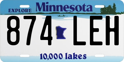 MN license plate 874LEH