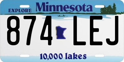 MN license plate 874LEJ